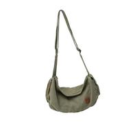 UNTERING Bolsa cruzada de lona para otoño e invierno, bolsa de hombro de gran capacidad, bolsa de compras, bolsa de mensajeros casual para uso diario, Green, about 44x18x21cm/17.32x7.09x8.27"
