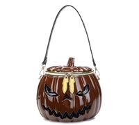 UNTERING Bolso cruzado con forma de calabaza para mujer, divertido bolso de mensajero para Halloween, bolso de hombro novedoso, bolso de compras o citas, bolso cruzado, Brown, 22x20cm/8.66x7.87in