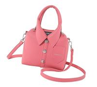 UNTERING Bolso cruzado para mujer de piel sintética con forma de bolso de hombro con asa superior con correa ajustable, Fuchsia, approx. 19.5x6x17cm/7.68x2.36x6.69in