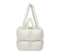 UNTERING Bolso de hombro de nailon espacioso para mujer, ligero y cómodo, con asa superior, para estudiantes, White, 25x13x25cm /9.84x5.11x9.84in