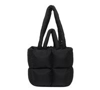 UNTERING Bolso de hombro de nailon espacioso para mujer, ligero y cómodo, con asa superior, para estudiantes, Black, 25x13x25cm /9.84x5.11x9.84in