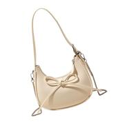 UNTERING Bolso de hombro de piel sintética para mujer, bolso cruzado de moda para las axilas con lazos dulces, White, about 22x18cm/8.66x7.09"