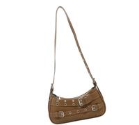 UNTERING Bolso de hombro de piel sintética para mujer, estilo coreano, bolso cruzado para las axilas, bolso cruzado de moda para las axilas, Khaki, about 28.5x14x8cm/11.22x5.51x3.15"