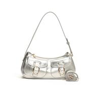 UNTERING Bolso de hombro retro a la moda, bolso cruzado de piel sintética para axilas, bolso casual para las axilas para mujeres y niñas, Silver, 29x12cm/11.42x4.72in