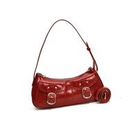 UNTERING Bolso de hombro retro a la moda, bolso cruzado de piel sintética para axilas, bolso casual para las axilas para mujeres y niñas, Red, 29x12cm/11.42x4.72in