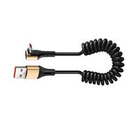 UNTERING Cable de alimentación rápida USB a tipo C, cuerpo reforzado con resorte, diseño antiroturas, conectores en ángulo, adecuado para dispositivos móviles, protección de resorte, línea de datos