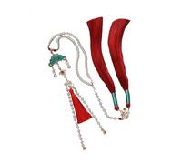 UNTERING Chinese HanCostume - Cadena de vestido tradicional con colgante de falda de caballo antiguo, falda con flecos, cuello de disfraz, Biqinglian, Taille unique