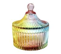 UNTERING Colorido tarro de almacenamiento de vidrio artístico para exhibición de confitería, contenedor decorativo para el hogar, regalo hecho a mano, tarro de azúcar pintado a mano