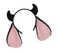 UNTERING Diadema ajustable de orejas de cabra de felpa para eventos temáticos, espectáculos de escenario, accesorios de cabeza peluda, cuernos de oveja peludos para fiestas