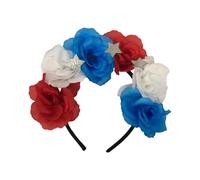 UNTERING Diadema de flores de simulación para disfraz del Día de la Independencia, tocado de celebración nacional, carnavales, suministros de fiesta, tocado de independencia