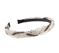 UNTERING Diadema de malla con diamantes de imitación para mujeres y niñas, diadema de pelo francesa elegante, decoración para el cabello, aro para el cabello