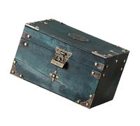 UNTERING Elegante baúl de viaje de madera resistente con diseños europeos, caja de almacenamiento para decoración del hogar para ropa y accesorios, organizador de mano