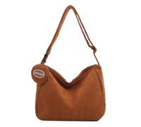 UNTERING Elegante bolso de hombro de pana para hombres y mujeres, versátil bolso cruzado de moda con correa ajustable, marrón claro, 31x14x26.5cm /12.2x5.51x10.43in