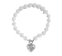 UNTERING Elegante collar con corte de corazón y perlas y cuentas que añaden un toque de elegancia a cualquier atuendo, elegante collar de perlas, necklace, como se describe, como se describe