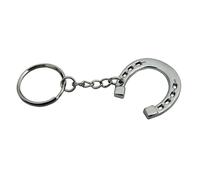 UNTERING Elegante y elegante llavero de herradura de plata, materiales de aleación resistente, accesorio de llavero de herradura para ecuestres, plata, 8.7x2.9cm/3.43x1.14inch