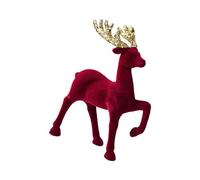 UNTERING Figuras de ciervo de Navidad, modelo animal de ciervo, figuras realistas de reno con cuernos brillantes y pies, centros de mesa