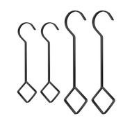 UNTERING Ganchos de metal extralargos, paquete de 4 unidades, resistentes al viento, ahorro de espacio, fijación rápida para interiores y exteriores, diseño de organización