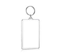 UNTERING Llavero con marco de fotos transparente, formas rectangulares, llaveros de fotos para Navidad, vacaciones, suministros de exhibición de fotos, llavero de moda