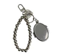 UNTERING Llavero de metal ovalado/redondo/con forma de corazón, colgante de bolsa de cristal, llavero de moda, accesorio para mujeres y niñas, llavero de moda dulce, Ovalado 1, Talla única