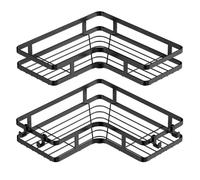 UNTERING Paquete de 2 estantes de baño adhesivos para colgar, organizador multifunción para el hogar, baño, limpiador facial, contenedor de metal de esquina