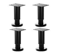 UNTERING Patas telescópicas negras para muebles, fáciles de instalar, soportes ajustables para mejoras del hogar, 4 piezas para accesorios del hogar, almohadilla antideslizante para muebles