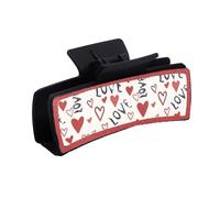 UNTERING Pinzas para el pelo para el día de San Valentín, pinzas grandes con forma de corazón, bonitas, pinzas de sujeción fuerte, herramienta de peinado, pinzas para el cabello para mujer, talla L