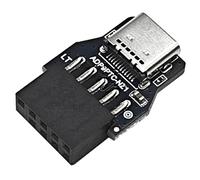 UNTERING Placa base USB 2.0 de 9 pines para panel frontal adaptador C de 9 pines a convertidor de transferencia rápida de datos USB tipo accesorio de panel frontal