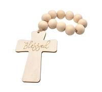 UNTERING Rosario católico de madera con cruces, colgantes para bautizos, primeras comuniones, confirmación, regalo de boda, decoración de casas de campo, rosario de madera