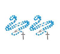 UNTERING Rosario de moda con efecto de luz nocturna azul, collar con colgante para entusiastas de los estilos de vida, rosario de regalo