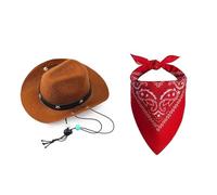 UNTERING Western Pet Gorras Bandanas Collar para gatos y perros Cosplay Sombrero de disfraz Ajustar Halloween Props Headpiece Sombrero de vaquero