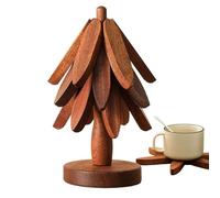 Untersetzer - Hölzerne Isolierunterlage | Hitzebeständiger Topfuntersetzer für Küche Esstisch | Für Pfanne Tasse Heiße Gerichte Wohnung Weihnachten Kochgeschirr