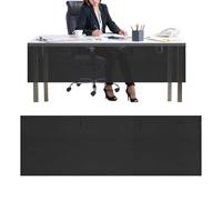 Untertisch-Sichtschutz-Panel - (Aktiv) Blende | Selbstklebender Sichtschutz Mit Integriertem Kabelversteck Schreibtischblende Kabelmanagement Homeoffice Apartment Klassenzimmer Heimstudio Schwarz