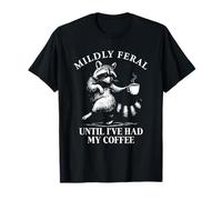 Until I've Have My Coffee Funny Raccoon Gag Joke Retro 90s Camiseta