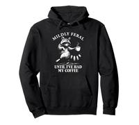 Until I've Have My Coffee Funny Raccoon Gag Joke Retro 90s Sudadera con Capucha