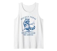 Until I've Have My Coffee Vintage Funny Raccoon Retro 90s Camiseta sin Mangas