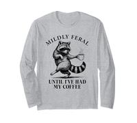 Until I've Have My Coffee Vintage Funny Raccoon Retro 90s Gag Manga Larga