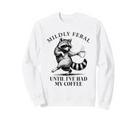 Until I've Have My Coffee Vintage Funny Raccoon Retro 90s Gag Sudadera