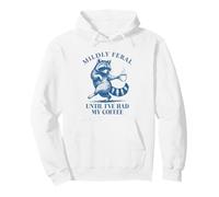 Until I've Have My Coffee Vintage Funny Raccoon Retro 90s Sudadera con Capucha