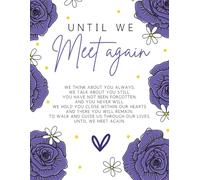 Until We Meet Again Memorial Guest Book: A Funeral Guestbook for Sharing Messages, Memories, and Words of Love - Purple Roses