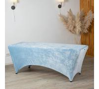 Untitled Funda Elástica para Camilla de Masaje y Estética | Velours | con Abertura para los Pies y Elástico Ajustable | para Extensión de Pestañas, Salones de Belleza (Azul Claro, 70 x 190 cm)