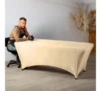 Untitled Funda Elástica para Camilla de Masaje y Estética | Velours | con Abertura para los Pies y Elástico Ajustable | para Extensión de Pestañas, Salones de Belleza (Sandy, 60 x 180 cm)