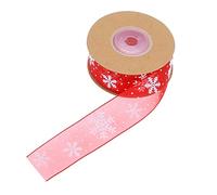 UnTreeTime Cintas navideñas Nieve roja/blanca Cintas de regalo Cinta de grosgrain Banda Raya Regalo brillante Envoltura for pastel Decoración navideña Cinta Correa Adorno Banda for el cabello Costura(