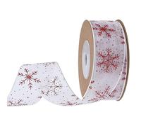 UnTreeTime Cintas navideñas Plata/Rojo/Azul/Verde Nieve Cintas de regalo Cinta de grosgrain Banda Raya Brillante Envoltura de pastel de regalo Decoración navideña Cinta Correa Adorno Banda for el cabe