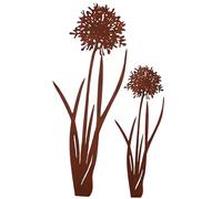 UNUS Agapantus - Juego de 2 tapones para jardín, aspecto oxidado, decoración para jardín, terraza, balcón, maceta