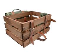 UNUS Caja de Bicicleta Cesta de Madera para la Parte Trasera con Manta de Picnic y Portabotellas