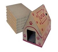 UNUS Casa para gatos Madame Miez de cartón con 6 tablas para rascar, 39,5 x 31,5 x 48 cm