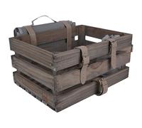 UNUS Cesta trasera de madera para bicicleta con manta de picnic y soporte para botellas, rectangular, color gris