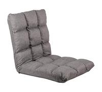 UNUS Cojín para silla de suelo con respaldo ajustable, ideal como silla de meditación, silla de lectura o silla de estadio, color gris