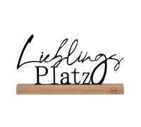 UNUS® Soporte decorativo de metal con base de bambú, texto en negro, elegante decoración de mesa para salón, estantería o alféizar de ventana, otros diseños disponibles