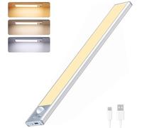 UNUSROOM Luces de cocina para debajo del gabinete, luces regulables con sensor de movimiento para armario, luces de pared recargables de 2500 mAh, 100 luces LED para debajo del armario, luces